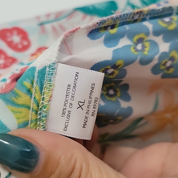 Josie Natori Floral Multicolor Night Shirt Dress Sixe XL Like New - Picture 3 of 4